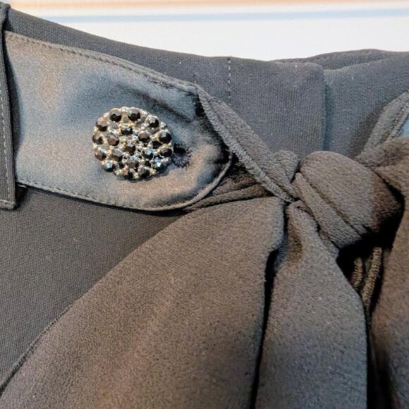 Studio Bill Blass NWT Women's Straight Leg Pants with Tied Chiffon Belt - Picture 6 of 7